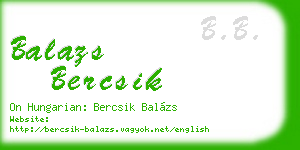 balazs bercsik business card