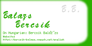 balazs bercsik business card